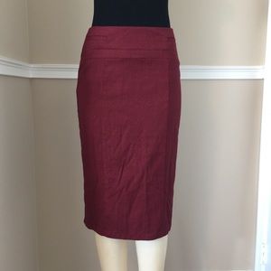  NEW Classic Red Tweed Pencil Skirt 